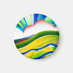 Aimant Paysage de Sunburst Rainbow