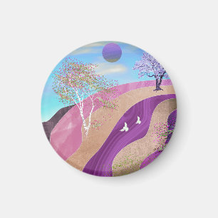 Aimant Paysage des fleurs du printemps
