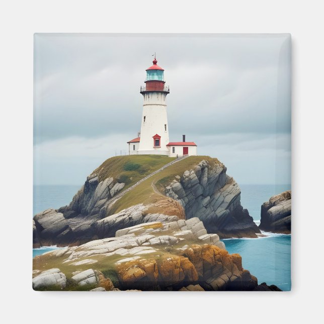Aimant Paysage du phare Côte Océan Calme Paysage (Devant)