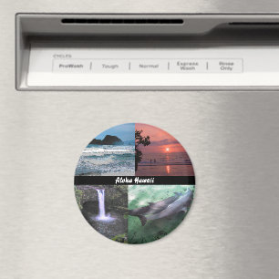 Aimant Paysage hawaïen Quatre Photo Aloha Hawaii