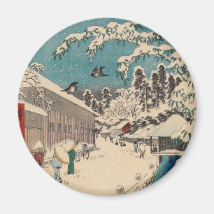 Aimant Paysage hivernal d'Hiroshige japon ukiyo-e antique