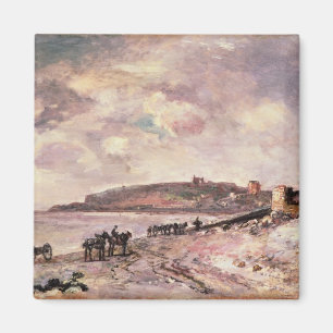 Aimant Paysage marin avec des poneys sur la plage