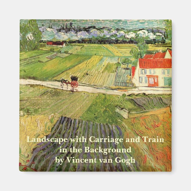 Aimant Paysage, transport et train par Vincent van Gogh (Devant)