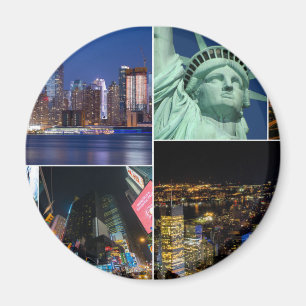 Aimant Paysage urbain de photo de collage de New York