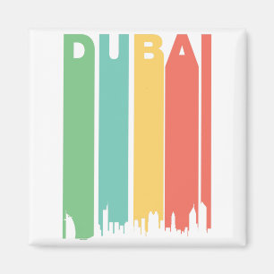Aimant Paysage urbain vintage de Dubaï