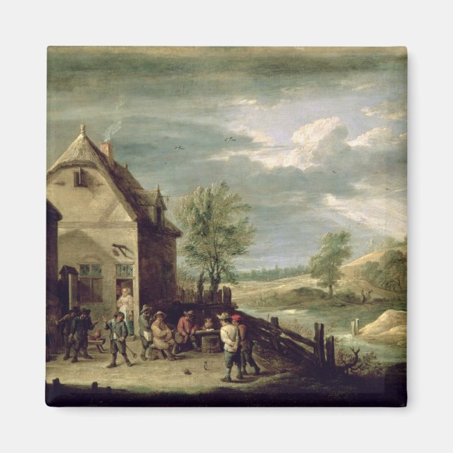 Aimant Paysans Jouant À Boules (Devant)