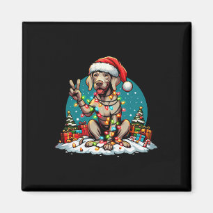 Aimant Peace Hand Weimaraner Chien Lumières de Noël Femme