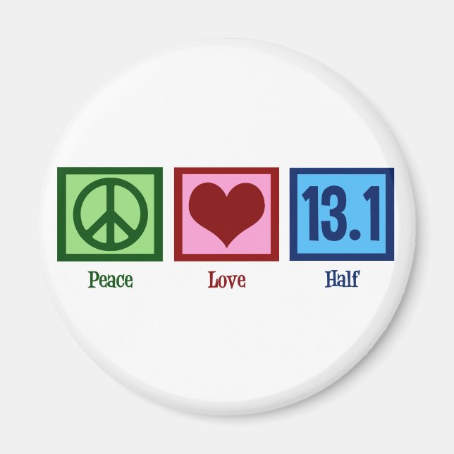 Aimant Peace Love 13.1 Moitié Marathon Runner (Devant)