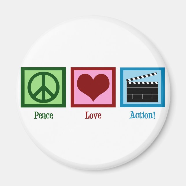 Aimant Peace Love Action ! (Devant)