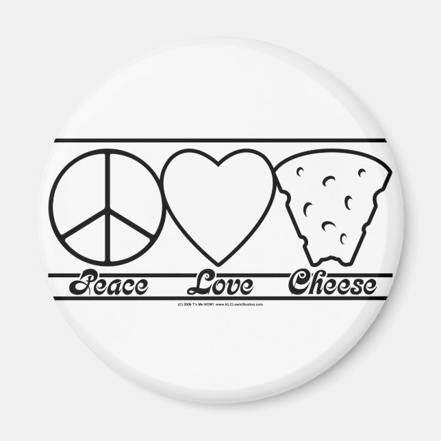 Aimant Peace Love and Cheese (Devant)