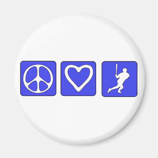 Aimant Peace Love Baseball (Devant)