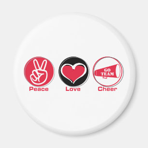 Aimant Peace Love Cheer Red