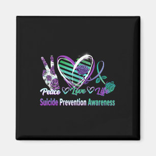 Aimant Peace Love Conscience du suicide Semi-Colon Cadeau