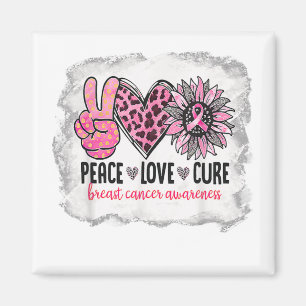 Aimant Peace Love Cure Cancer du sein Sensibilisation Tou