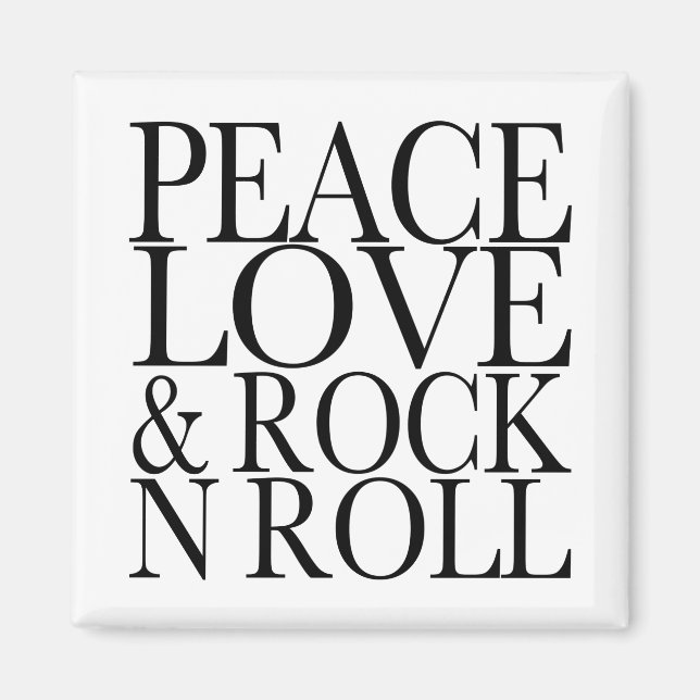 Aimant Peace Love et Rock 'N Roll (Devant)