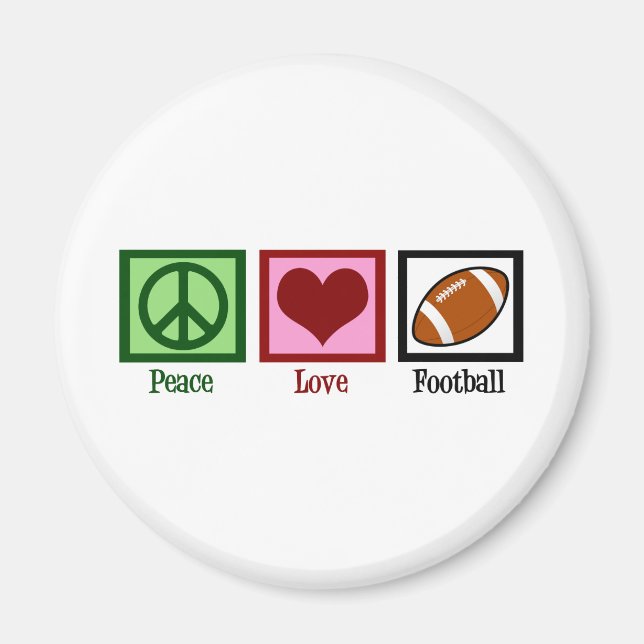 Aimant Peace Love Football (Devant)