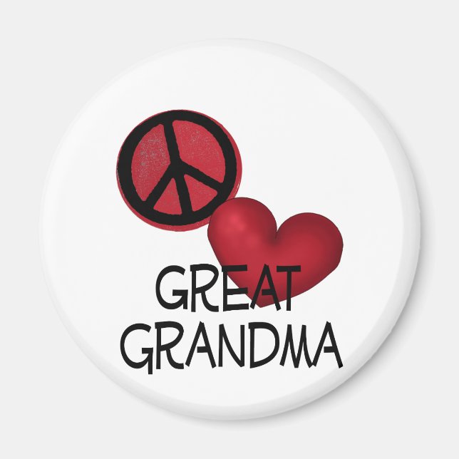 Aimant Peace Love Grand grand-mère (Devant)