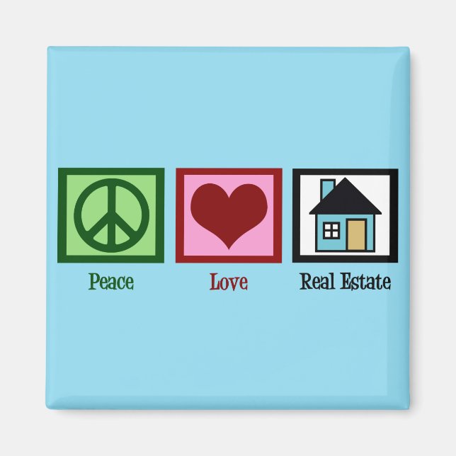 Aimant Peace Love Immobilier (Devant)