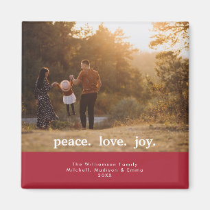 Aimant Peace Love Joy Fête Noël Famille Photo