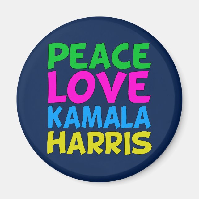 Aimant Peace Love Kamala Harris (Devant)