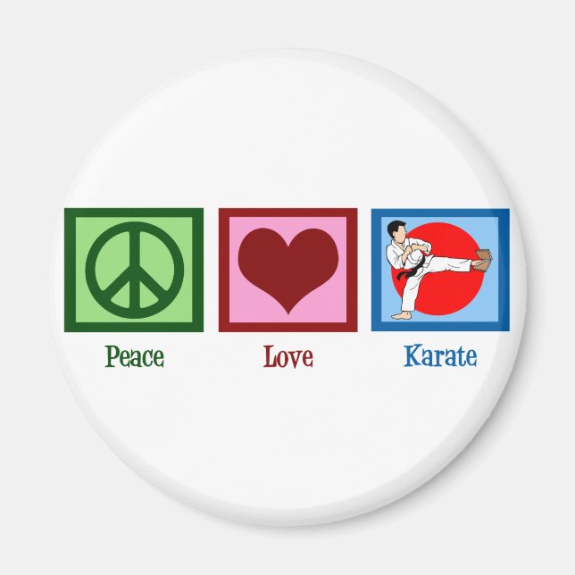 Aimant Peace Love Karate (Devant)