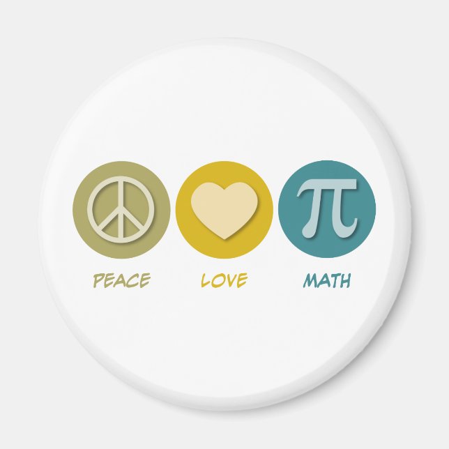 Aimant Peace Love Math (Devant)