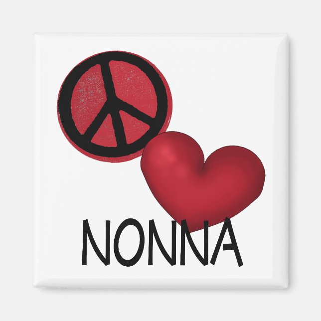 Aimant Peace Love Nonna (Devant)