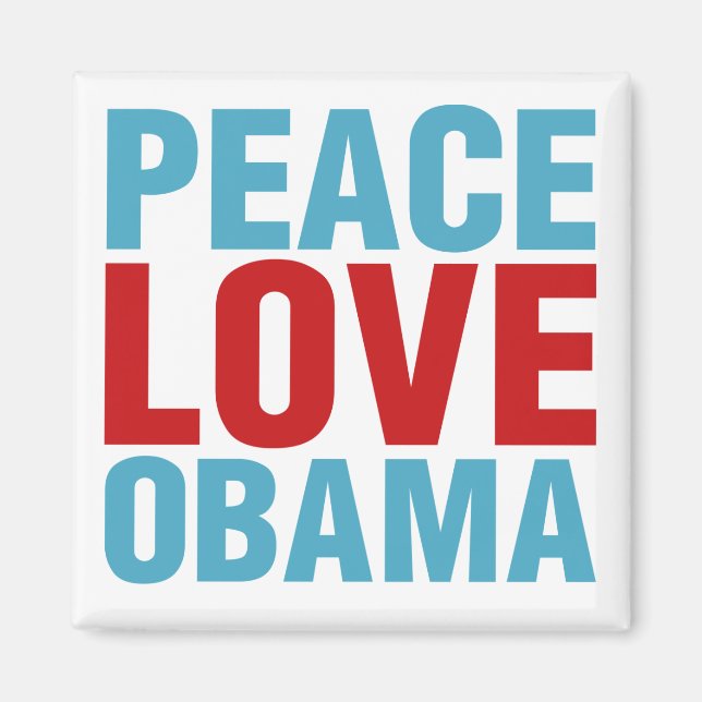 Aimant Peace Love Obama (Devant)