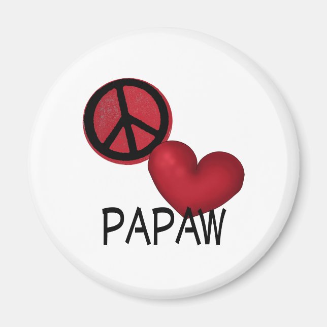 Aimant Peace Love Papaw (Devant)