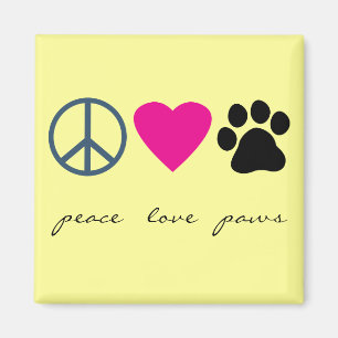 Aimant Peace Love Paws
