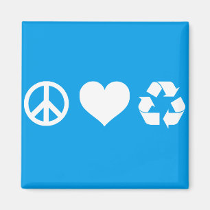 Aimant Peace Love Recycle