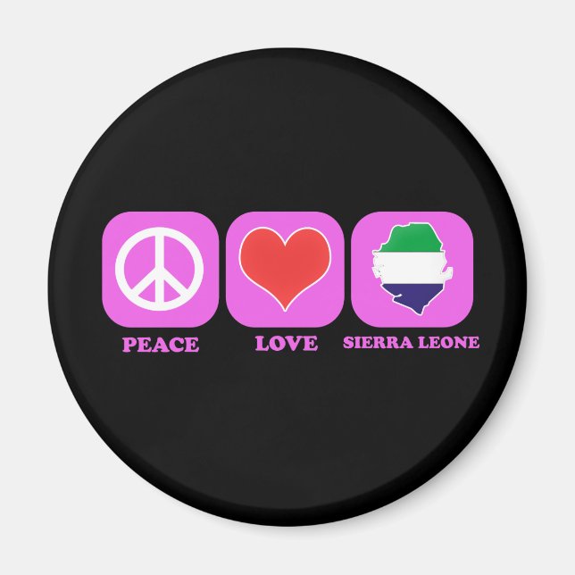 Aimant Peace Love Sierra Leone (Devant)