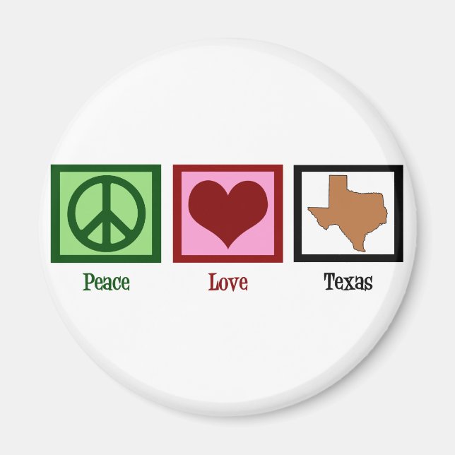 Aimant Peace Love Texas (Devant)