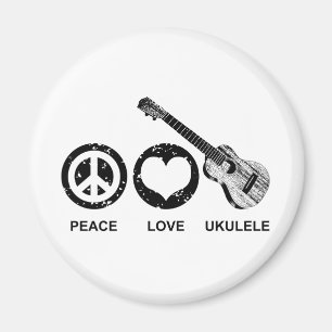 Aimant Peace Love Ukulele