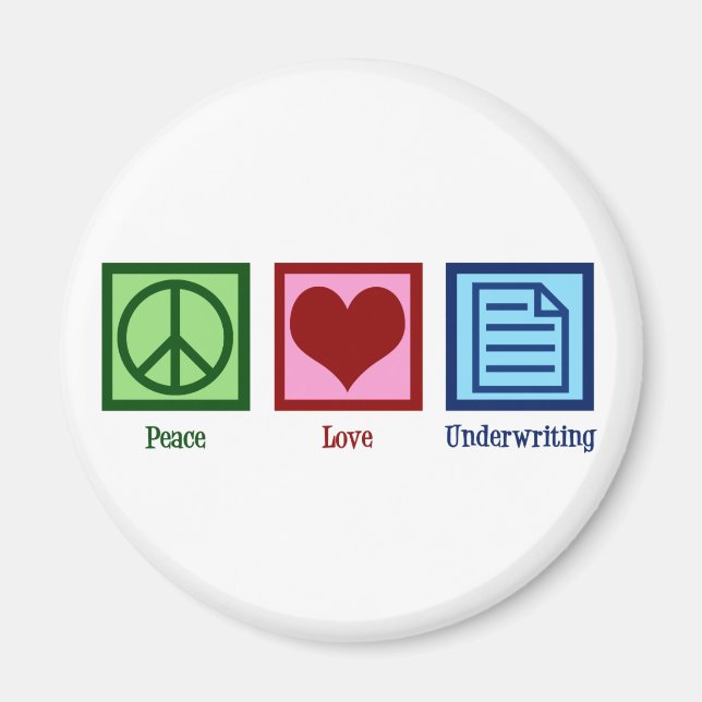 Aimant Peace Love Underwriting (Devant)