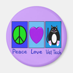 Aimant Peace Love Vet Tech