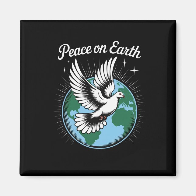 Aimant Peace On Earth Dove And Globe Faith Christmas Spir (Devant)