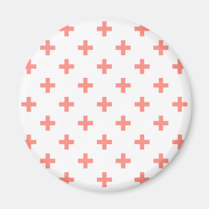 Aimant Peach polka croise sur blanc