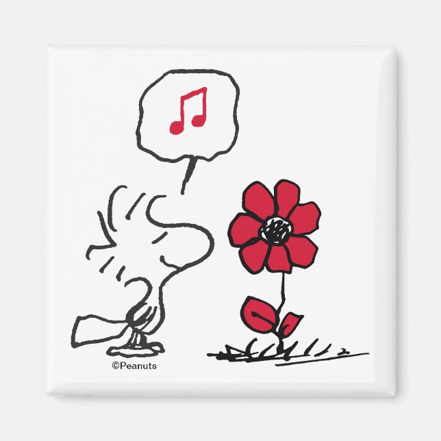 Aimant PEANUTS | Motif rouge et noir (Devant)