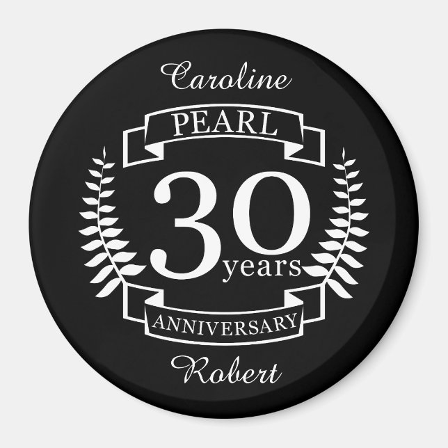 Aimant Pearl 30e anniversaire du mariage 30 ans (Devant)