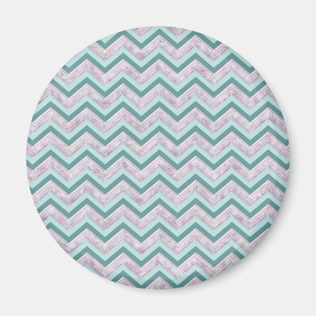 Aimant Pearl Floral Turquoise ZigZag Motif (Devant)