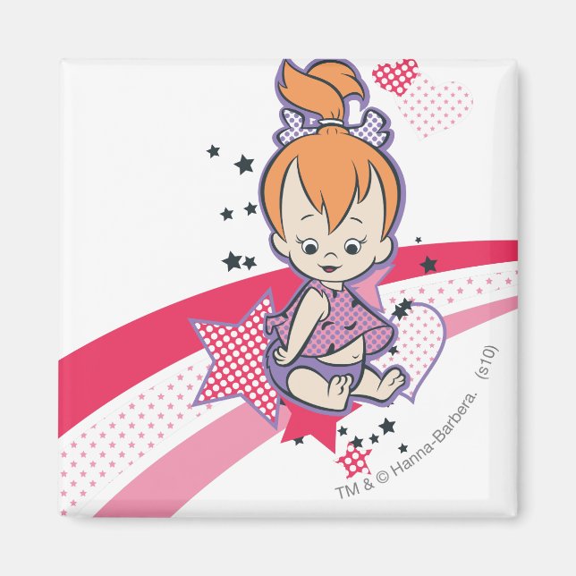 Aimant PEBBLES™ sur arc-en-ciel rose (Devant)