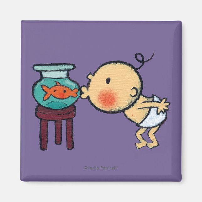Aimant Pêche Baisers Orange Golde poisson (Devant)