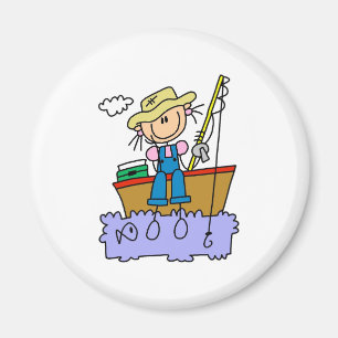Aimant Pêche de fille de bâton