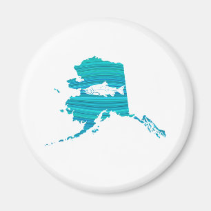 Aimant Pêche Saumon de la vague de l'Alaska