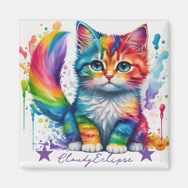 Aimant Peintre Rainbow Kitten (Devant)
