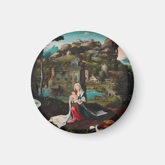 Aimant Peinture à l'huile amour mur en bois (Devant)