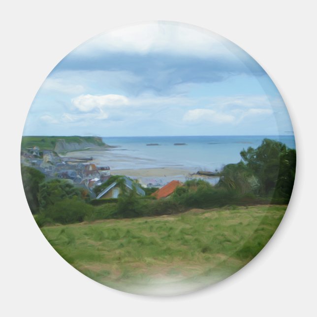 Aimant Peinture à l'huile d'Arromanches-les-Bains (Devant)