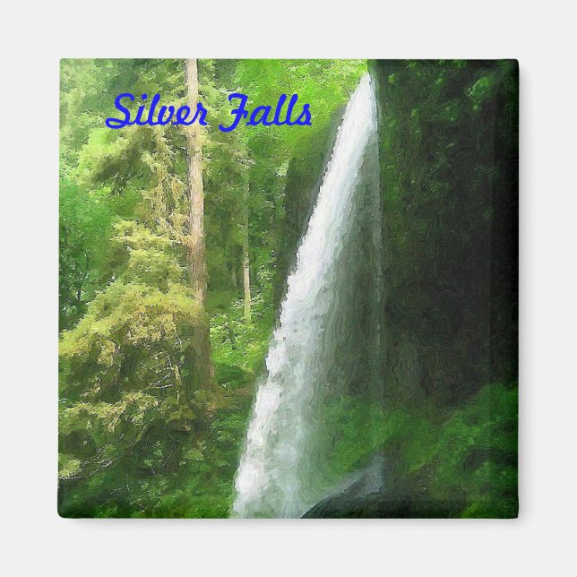 Aimant Peinture à l'huile de Silver Falls (Devant)
