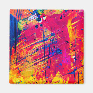 Aimant Peinture Abstraite brillante colorée
